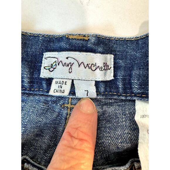 Vintage Embroidered My Michelle Jeans Bell Bottom 70s 80s 90s - Girls Size 7 - Picture 8 of 13